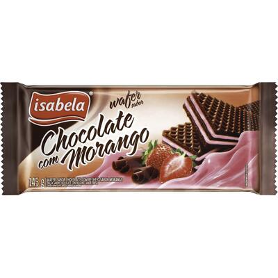 Biscoito Wafer Isabela Chocolate com morango 145g