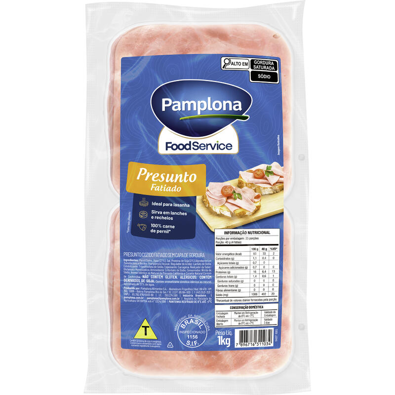 Presunto Cozido Pamplona Fatiado 1kg
