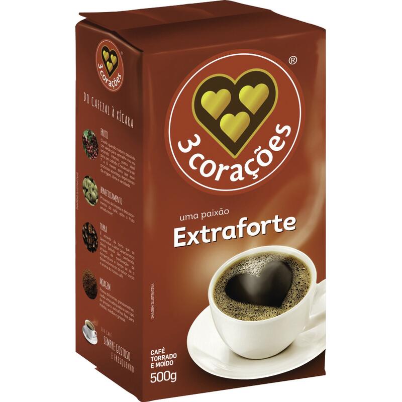 Café 3 Corações Extra Forte Vácuo 500g