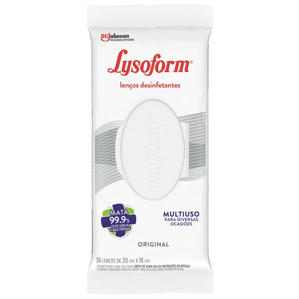 Lenço LYSOFORM Desinfetante Original com 36 Unidades