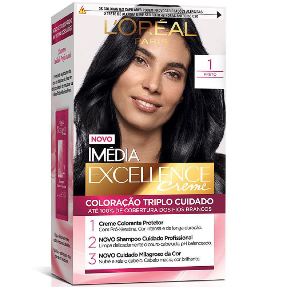 Tintura Permanente Imédia Excellence L’oréal Paris 1.0 Preto