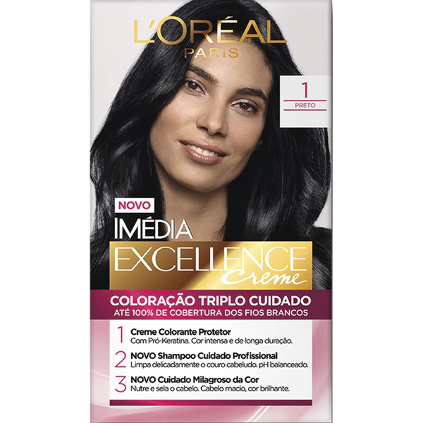 Tintura Permanente Imédia Excellence L’oréal Paris 1.0 Preto