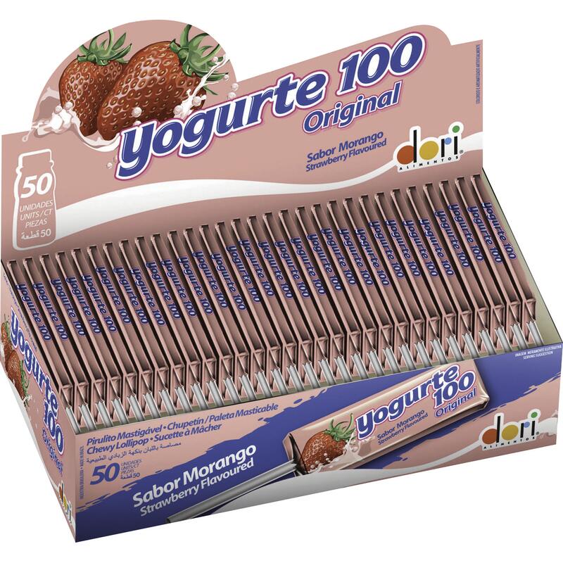Pirulito Dori Yogurte 100 Morango 560g