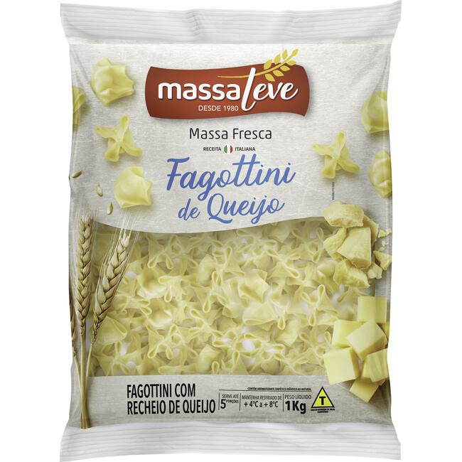 Fagottini Massa Leve 4 Queijos 1kg
