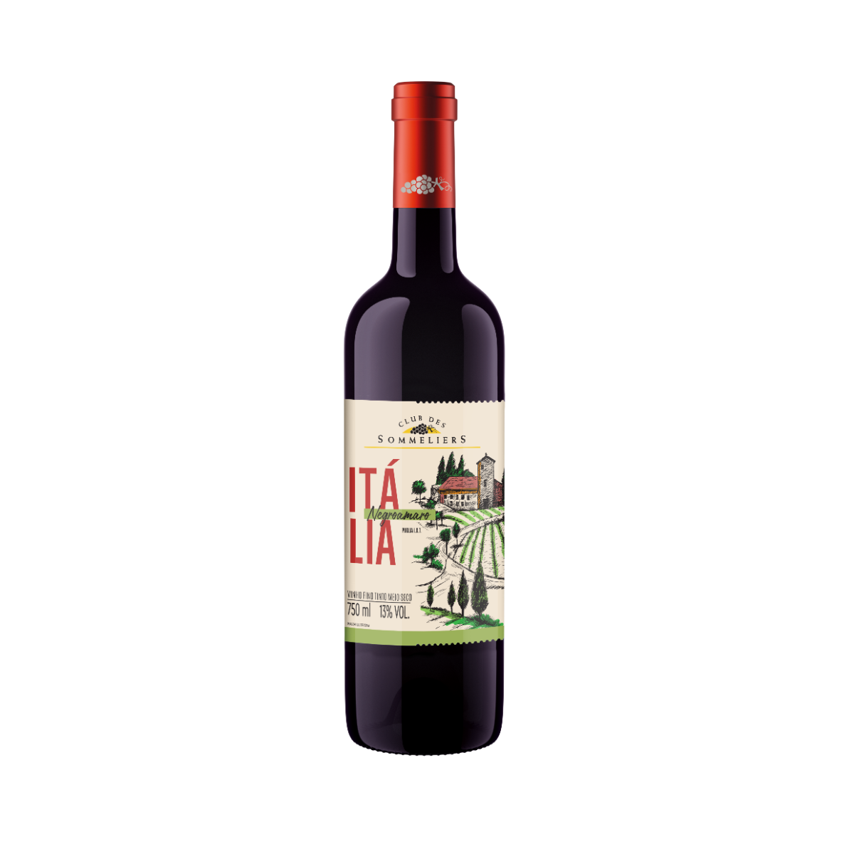 Vinho Tinto Italiano Clube Des Sommeliers Negroamaro 750ml