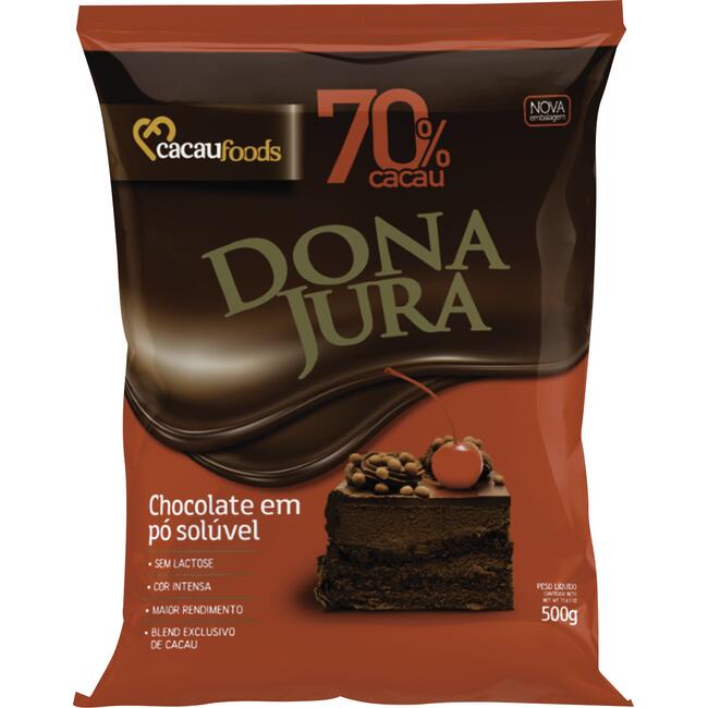 Chocolate em Pó Dona Jura 70% Cacau Pacote com 500g