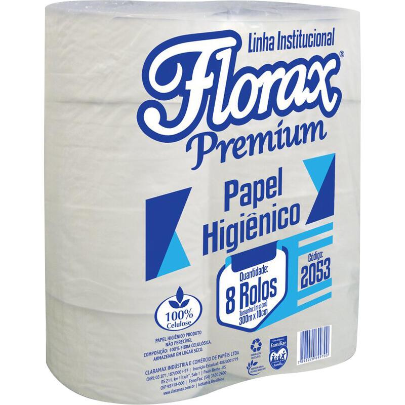 Papel Higiênico Florax Premium 300m 8 rolos