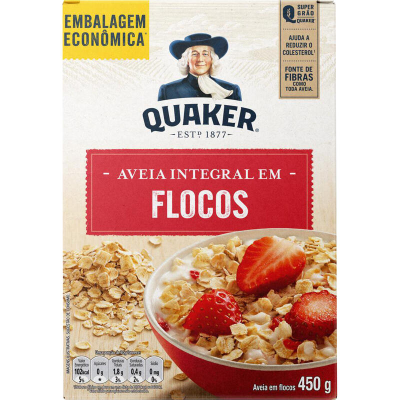 Aveia Integral em Flocos Quaker 450g