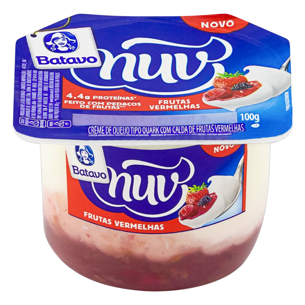 Creme Quark Batavo Nuv Calda Frutas Vermelhas 100g