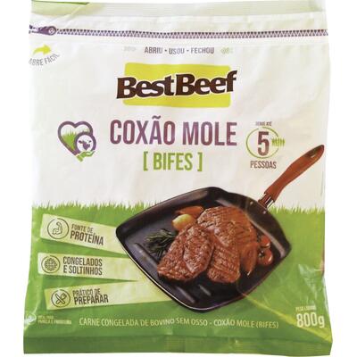 Carne Bovina Coxão Mole Best Beef Congelada Bifes 800g