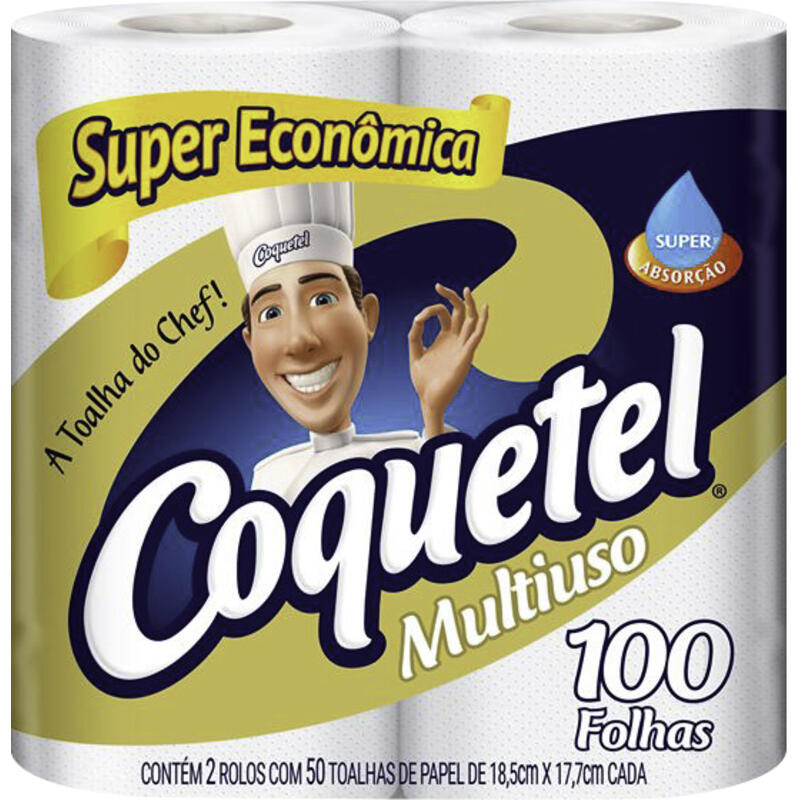 Toalha de Papel Coquetel 50 folhas 2 rolos
