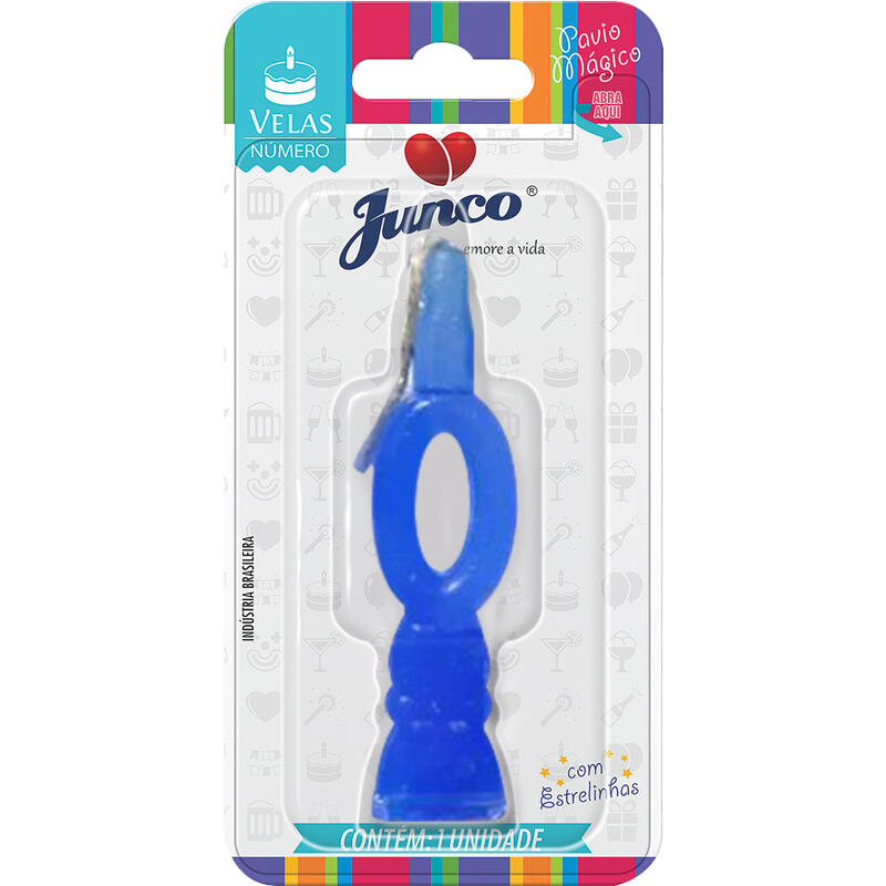 Vela Aniversário Junco Azul Nº0 un