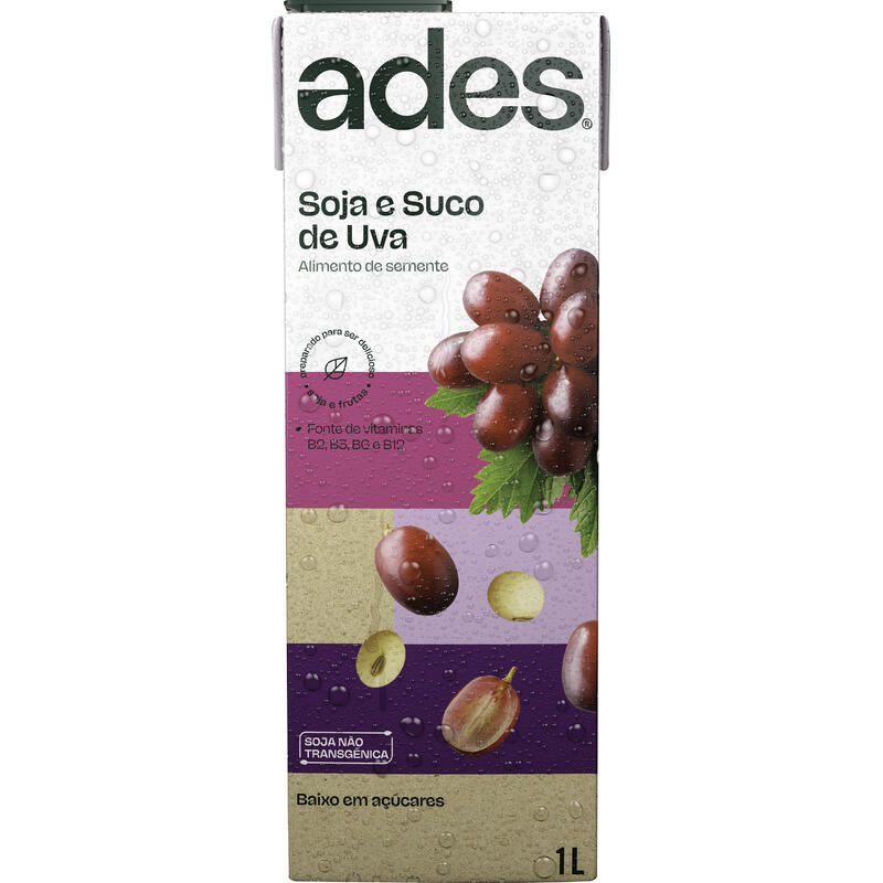 Alimento Ades À Base de Soja Uva 1L