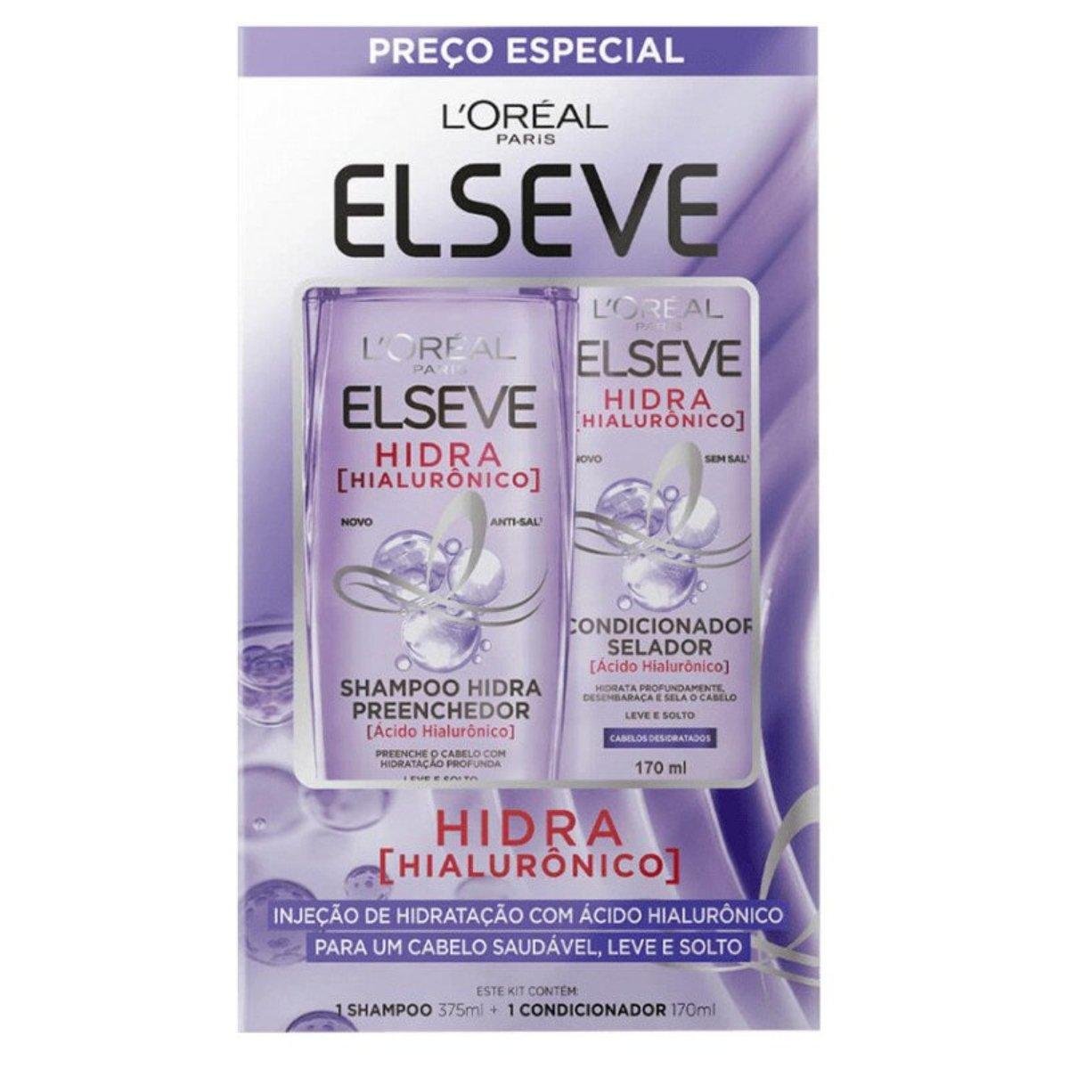 Kit Shampoo 375ml + Condicionador 170ml Loréal Paris Elseve Hidra Hialurônico