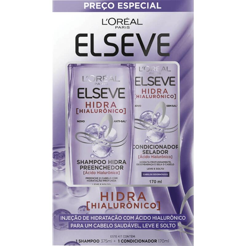 Kit Shampoo 375ml + Condicionador 170ml Loréal Paris Elseve Hidra Hialurônico