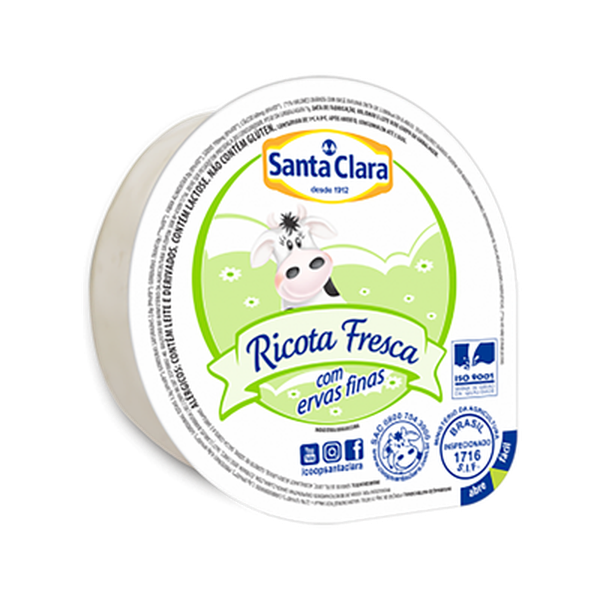 Ricota Fresca Santa Clara Com Ervas Finas Kg