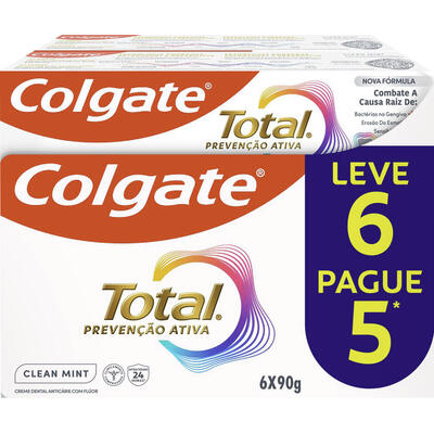 Creme Dental Colgate Total Clean Mint 6x90g