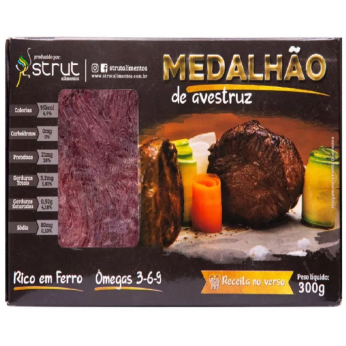 Medalhão de Avestruz Congelado 300g