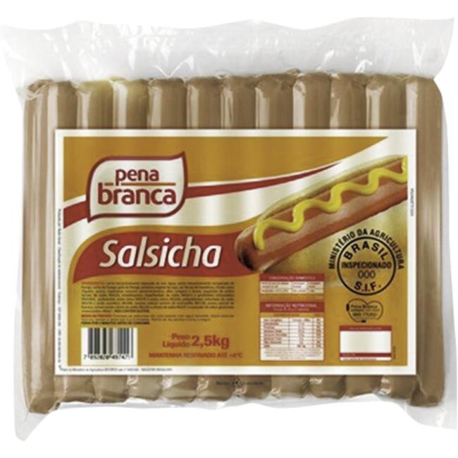 Salsicha Pena Branca Resfriada 19cm 2,5kg
