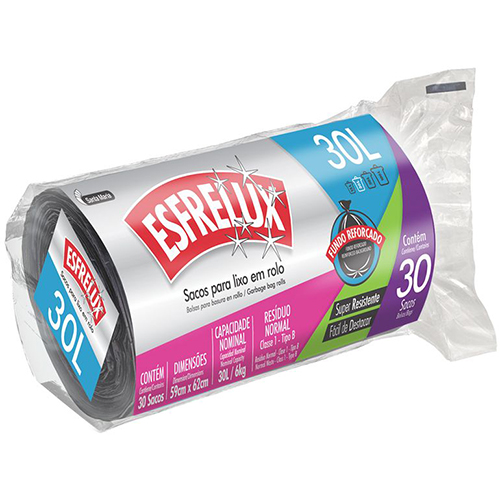 Saco Lixo Santa Maria Rolo Esfrelux 30l C/30 Un