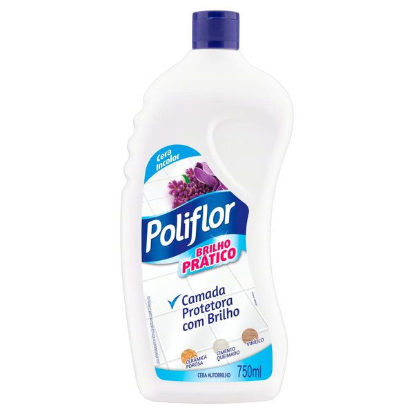Cera Auto Brilho Líquida POLIFLOR Brilho Prático Incolor 750ml