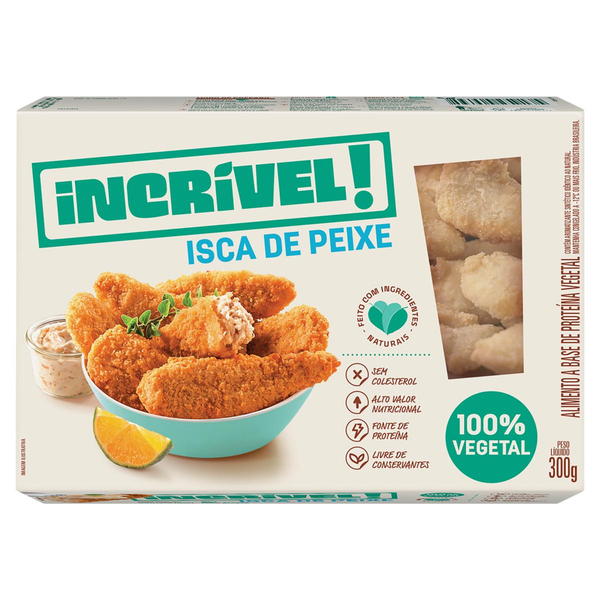Isca de Peixe Incrível! 100% Vegetal 300g