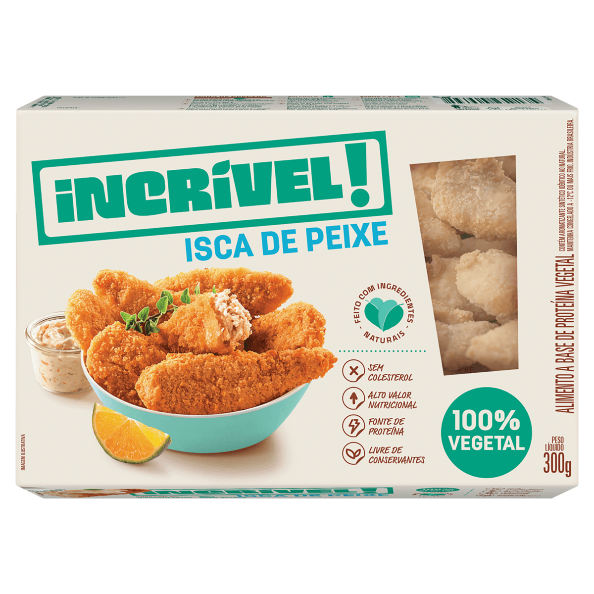 Isca de Peixe Incrível! 100% Vegetal 300g