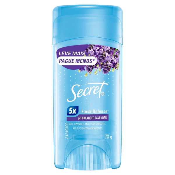 Desodorante SECRET Fresh Defense Feminino Ph Balanced Lavender Gel 73g Leve Mais Pague Menos