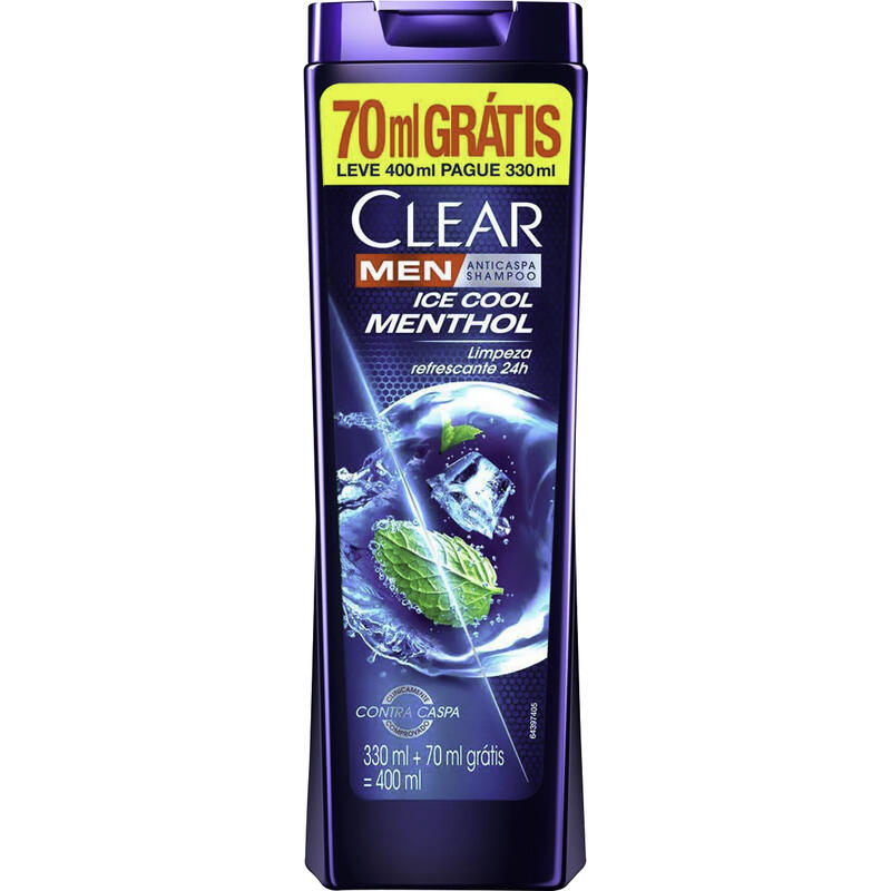 Shampoo Anticaspa Clear Men Ice Cool Menthol 400 ml