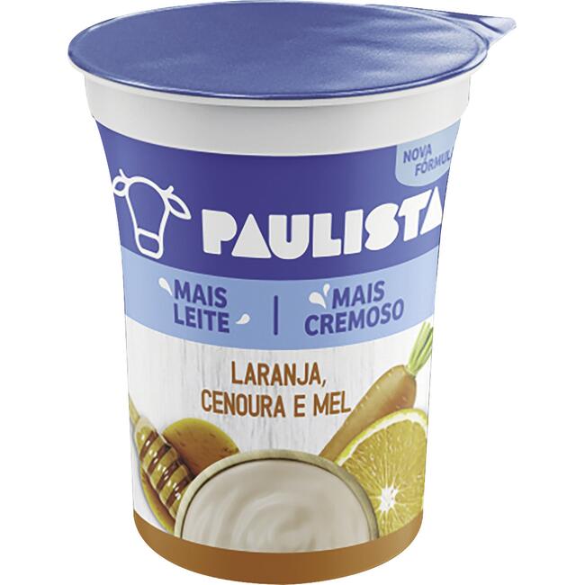 Iogurte Natural Paulista Laranja, Cenoura e Mel 150g