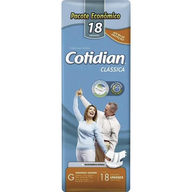 Fralda Geriátrica Cotidian Clássica Hiper G 18 un