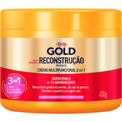 Creme para Tratamento Niely Gold Reconstrução Potente 430g