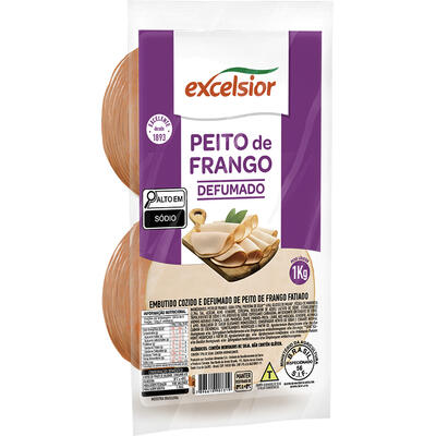 Peito de Frango Defumado Excelsior Fatiado 1kg