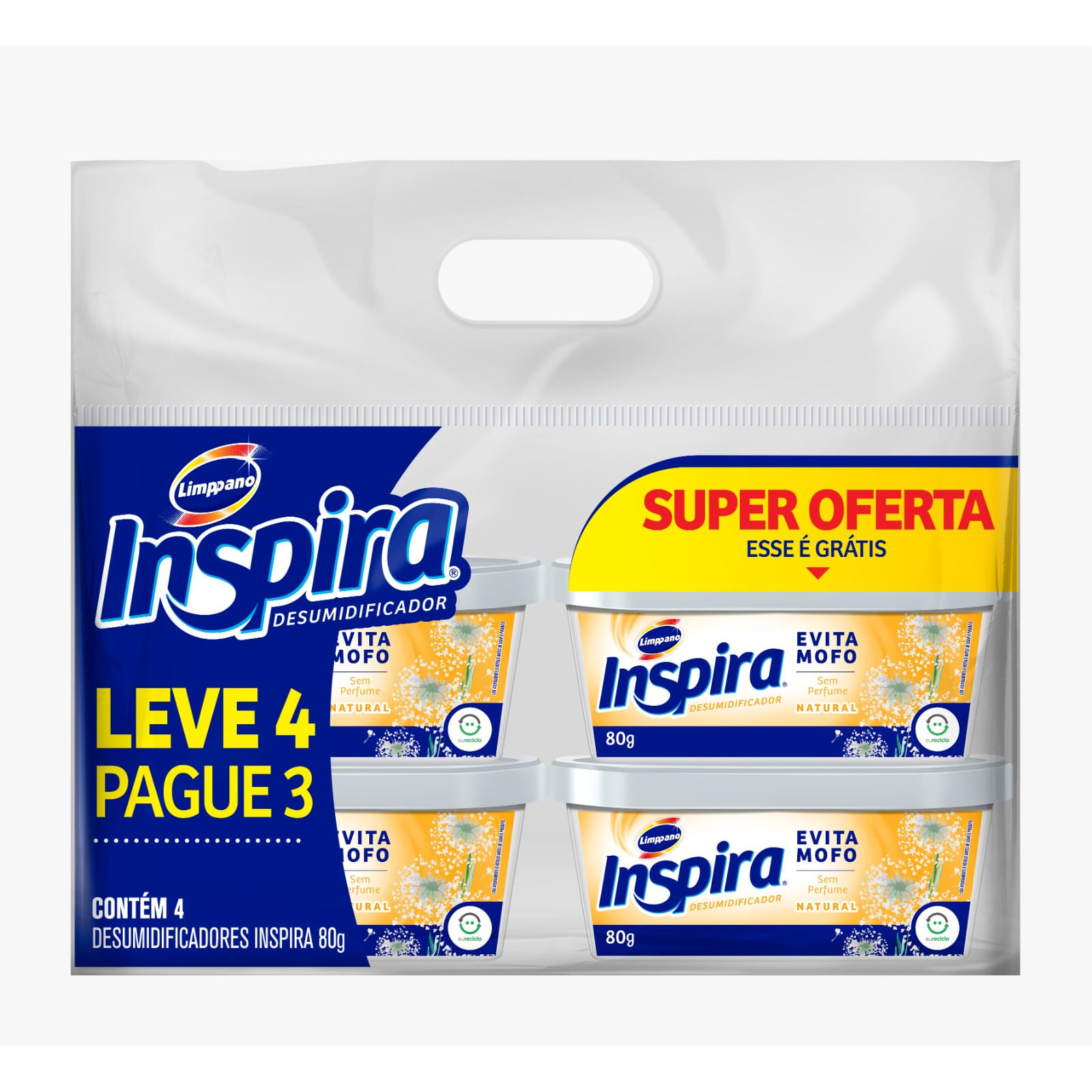 Evita Mofo INSPIRA Natural Leve 4 Pague 3 Unidades 80g cada