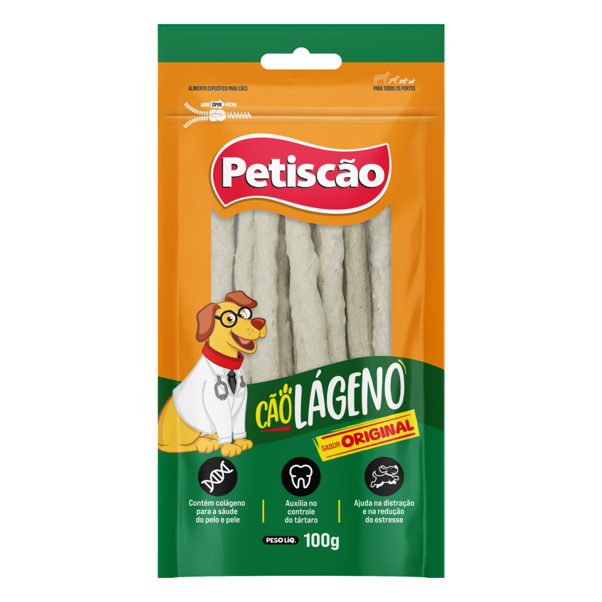 Palito para Cães Original Petiscão Cãolágeno 100g