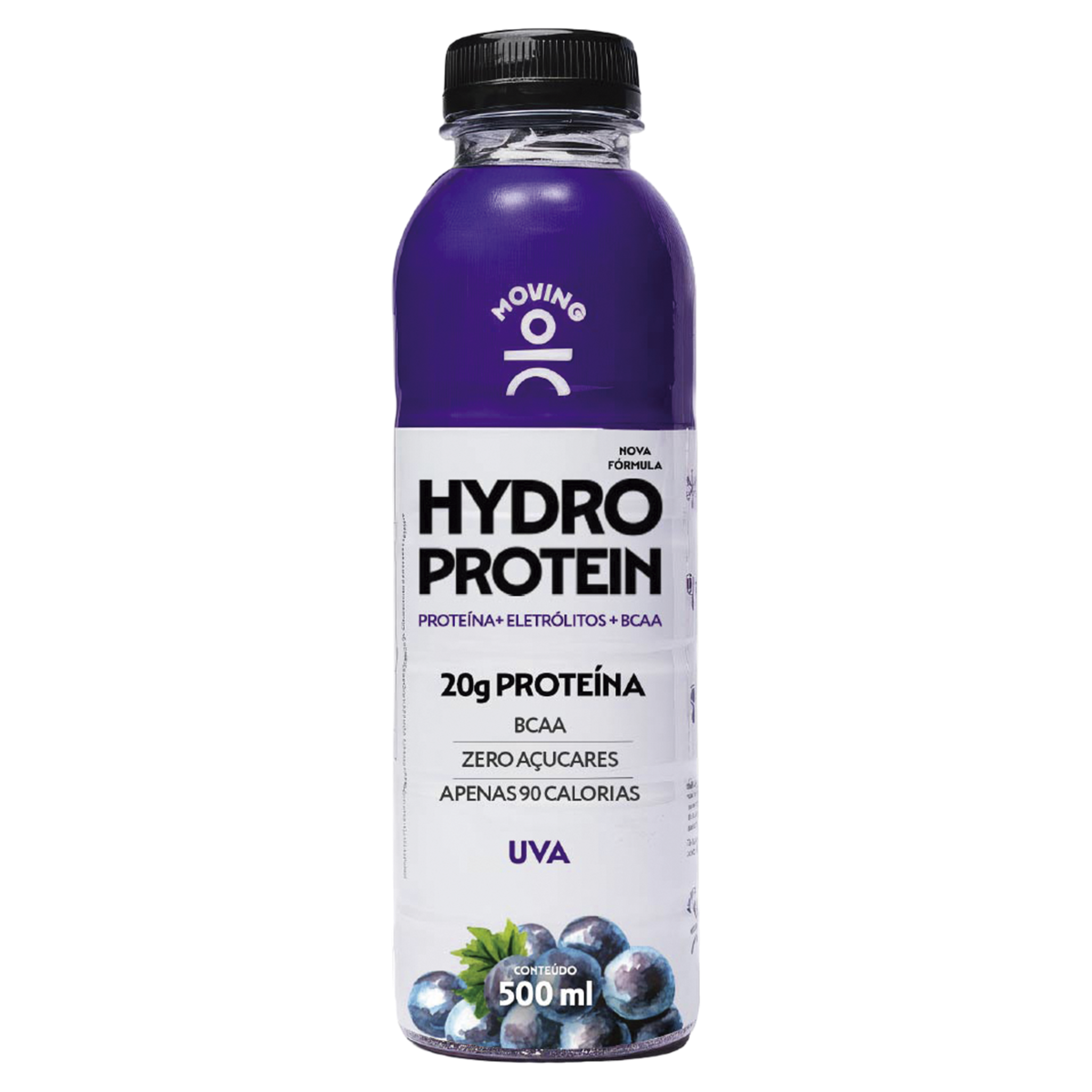 Suplemento Alimentar Líquido Uva Zero Açúcar Moving Hydro Protein Garrafa 500ml