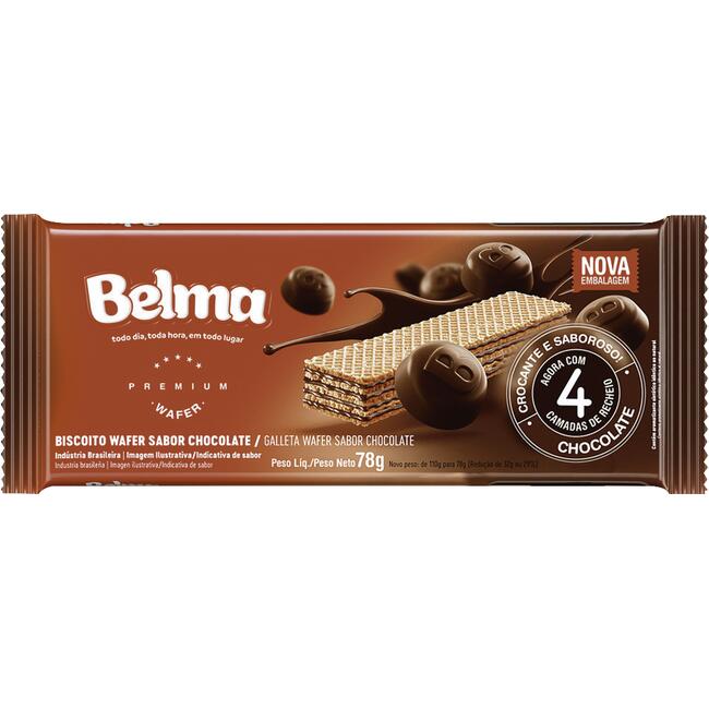 Biscoito Wafer Belma Chocolate 78g