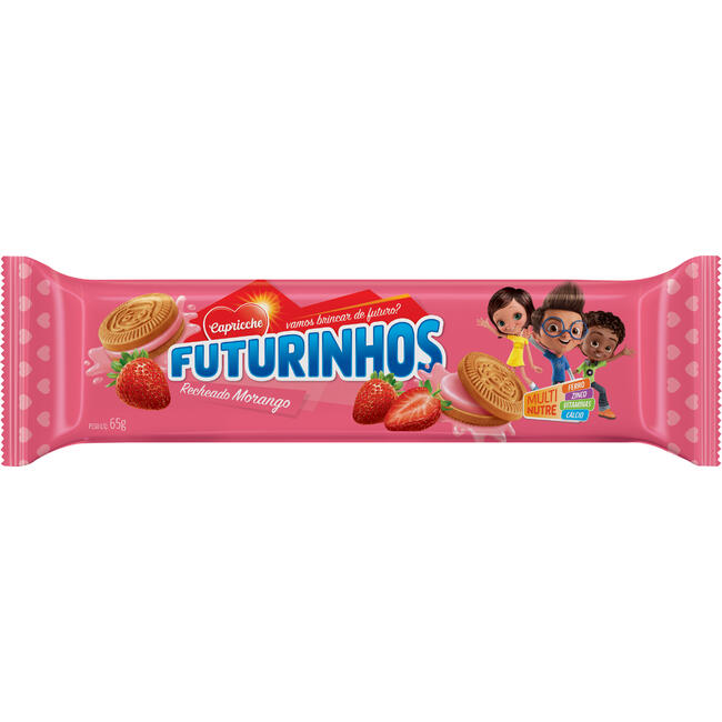 Biscoito Recheado Futurinhos Morango 65g