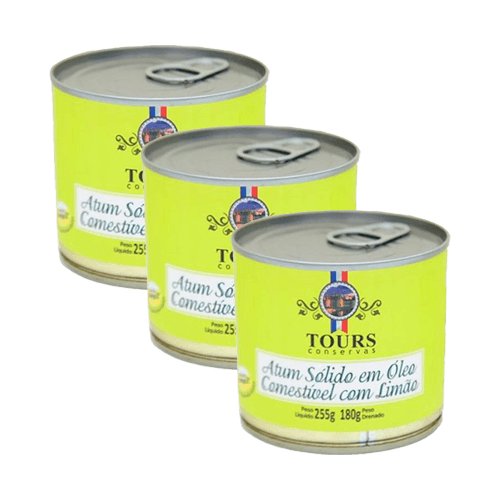 Kit 3x: Atum Sólido Com Limão Tours 255g