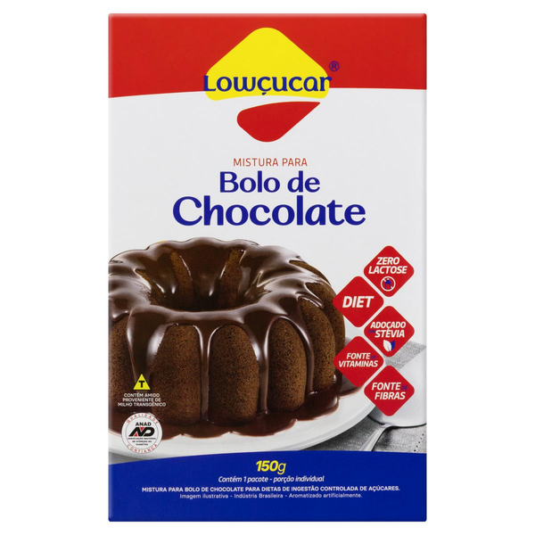 Mistura para Bolo Lowçucar 150g - Zero Açúcar - Chocolate