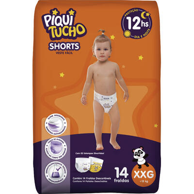 Fralda Piquitucho Shorts XXG 14 un