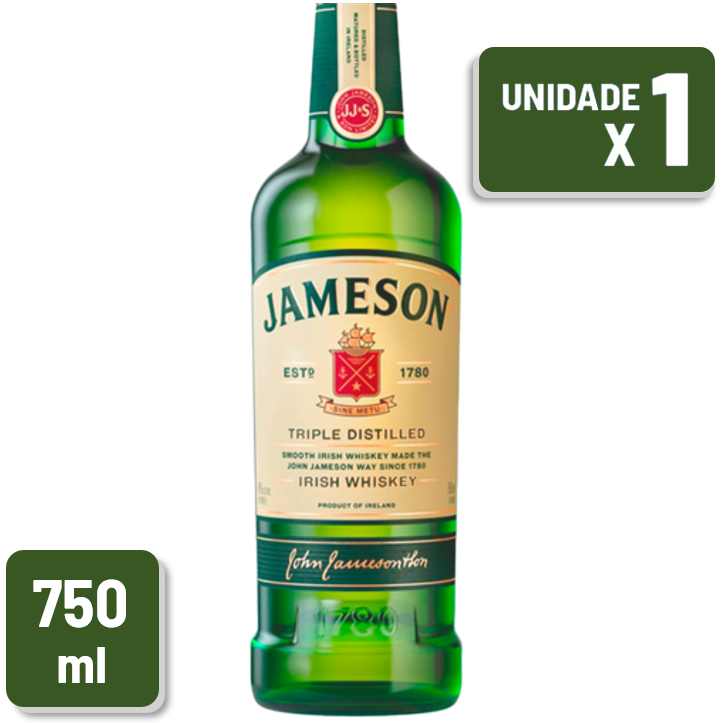Whisky Jameson Garrafa Vidro 750ml