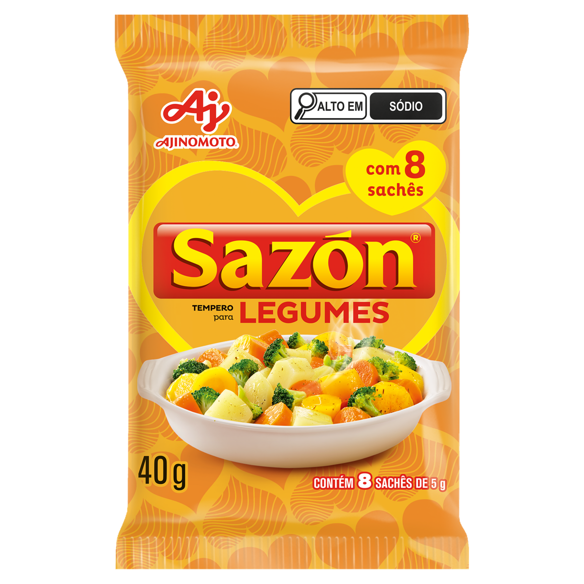Tempero para Legumes Sazón Pacote 40g 8 Unidades