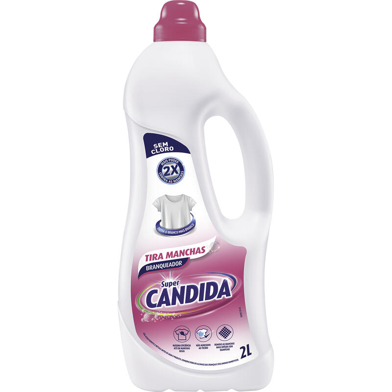 Tira-Manchas Líquido Roupas Brancas Super Candida Frasco 2l