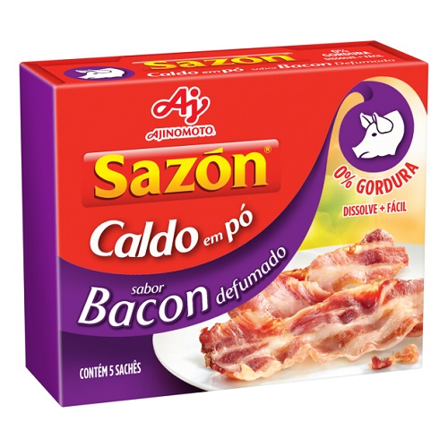 Caldo Pó Bacon Defumado Sazón Caixa 32,5g 5 Unidades