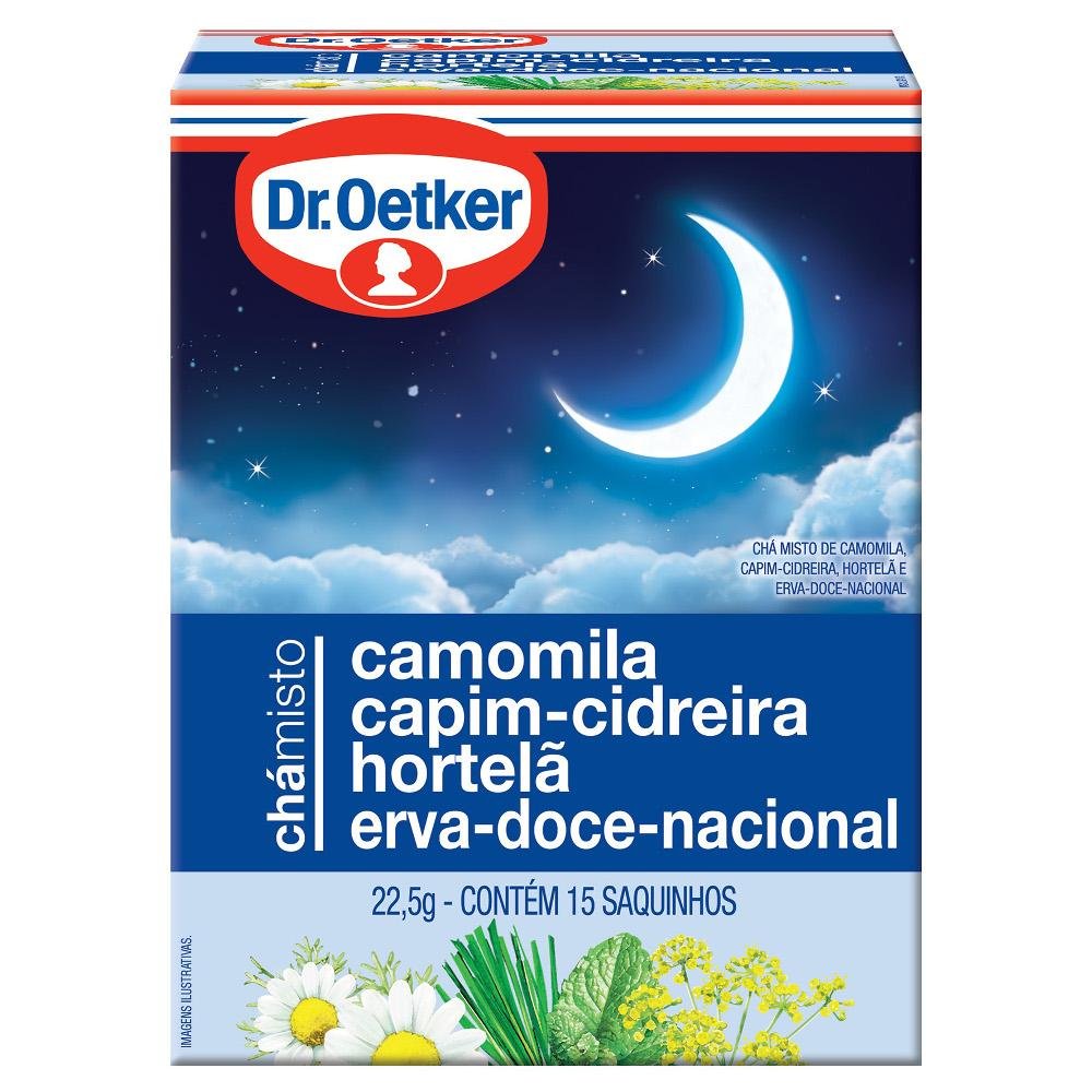 Chá DR OETKER Camomila, Capim Cidreira, Hortelã e Erva Doce Com 15 Saquinhos 22.5g