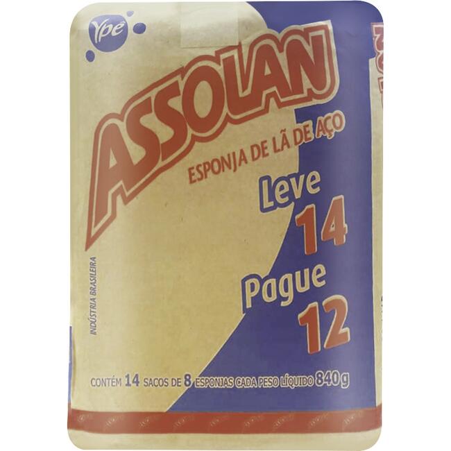Lã de Aço Assolan Fardo com 14x60g