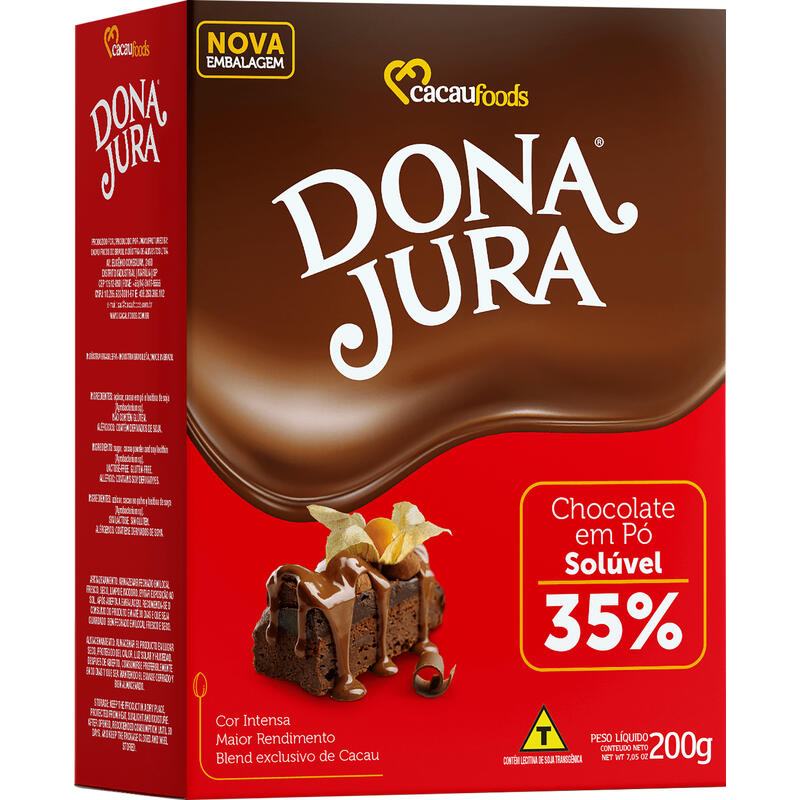 Chocolate em Pó Dona Jura 35% Cacau 200g