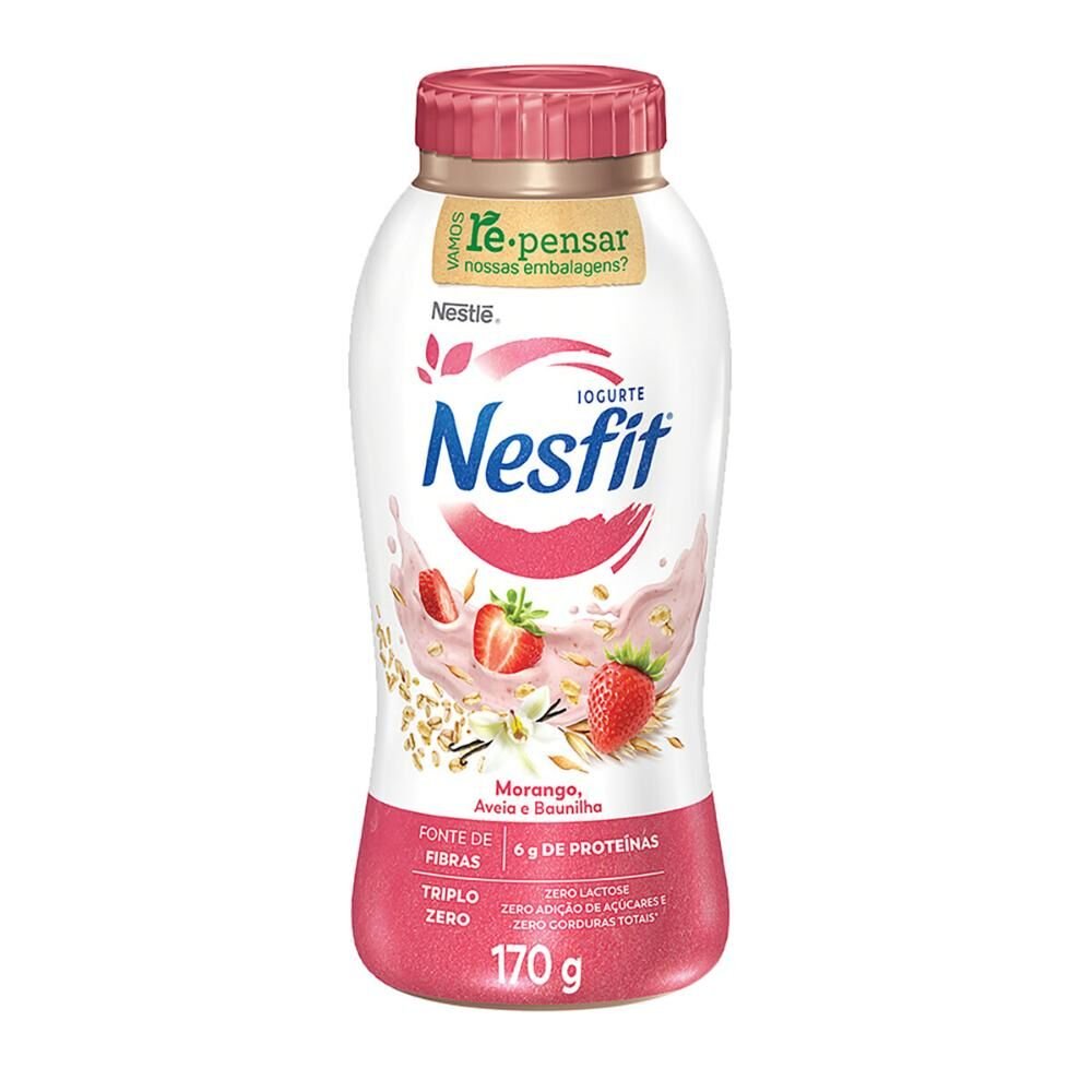 Iogurte NESFIT Morango, Aveia e Baunilha Sem Lactose 170g