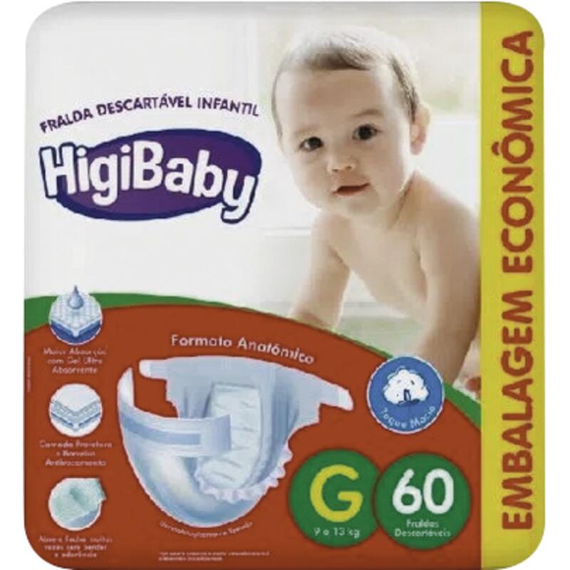 Fralda Descartável Higibaby G 60 un
